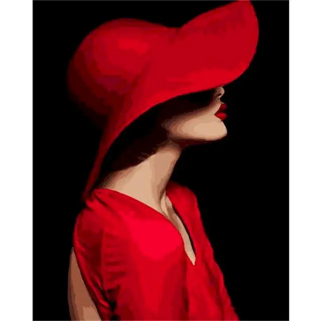 Fashion Girl Oil Painting By Numbers Kit On Canvas With Frame Handmade Drawing Paint For Adult Picture Color By Number Decor Art 1903