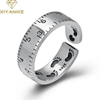 

XIYANIKE 925 Sterling Silver Vintage Engagement Ring Creative Design Simple Geometric Handmade Jewelry Adjustable for Men Women
