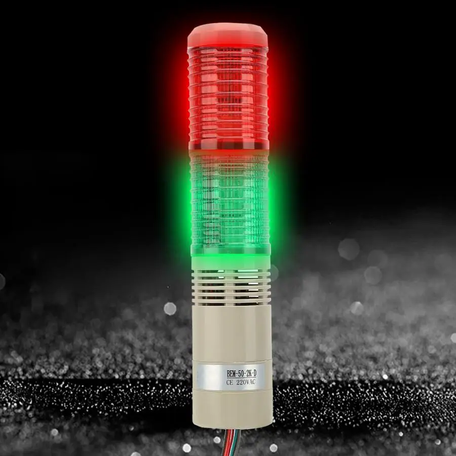 

Buzzer Alarm Light Industrial Warning Light 2-Layer Buzzer LED Flashing Alarm Light Signal Tower 220VAC