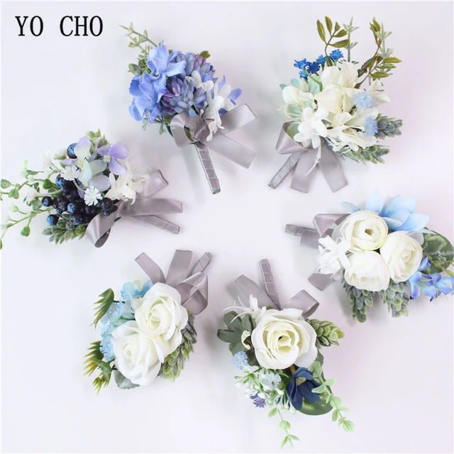 Yo Cho Boutonniere Wedding Buttonhole White Pink Corsage Pins