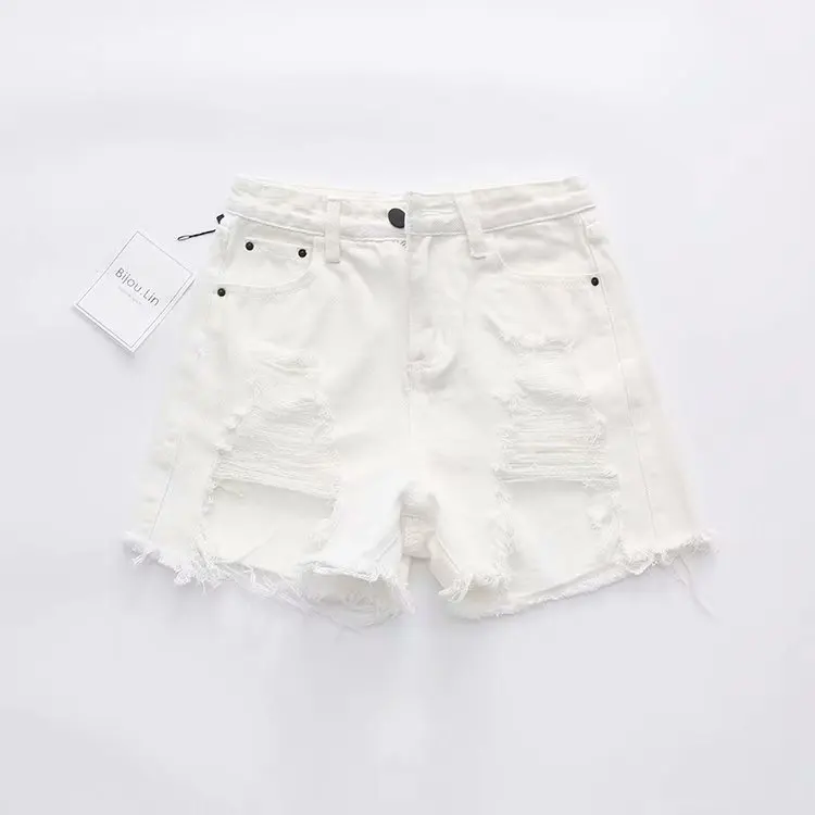 Have pockets Четыре сезона дикие классические джинсовые шорты высокой уличной формы v-образные рваные с высокой талией джинсы модные Дикие повседневные горячие - Цвет: Have pockets