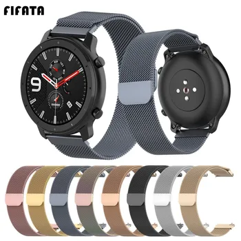 

FIFATA Milanese Metal Strap For Amazfit GTR 47/42mm Smart Watch Bracelet For Xiaomi Huami Amazfit Bip GTS Pace Stratos Wristband