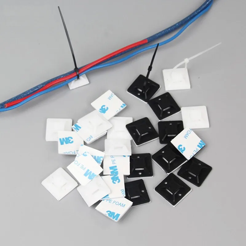 Description Picture 4 of itemCable Tie Bases Mount 3M Glue Wire Removable Self Adhesive Wall Holder Car Fixing Seat Clamps Suction Positioning Sucker100PCS