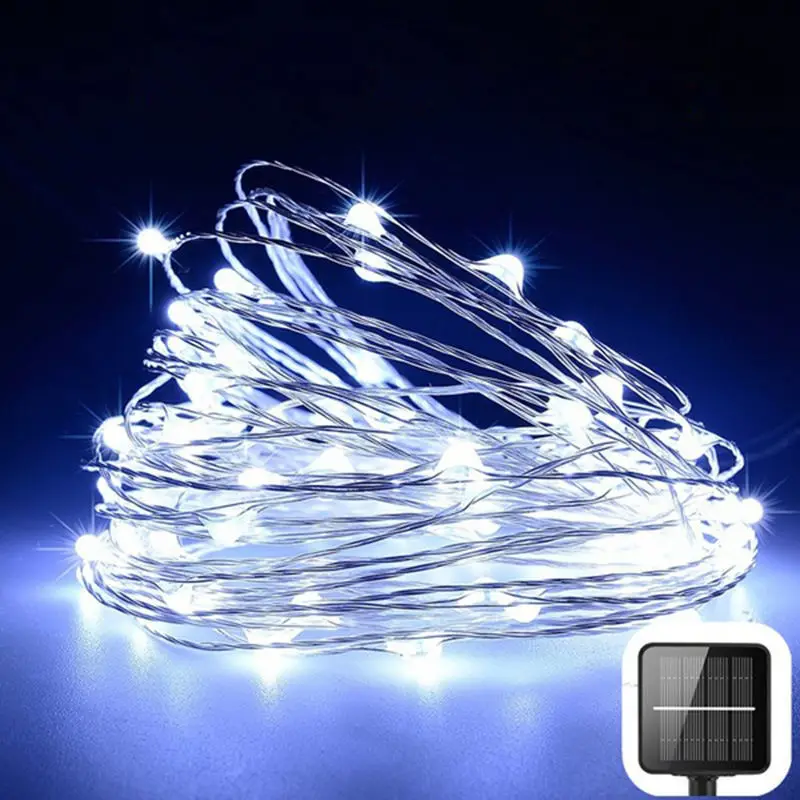 

Solar Light LED String Light Silver Wire Fairy Warm White Garland Home Christmas Wedding Party Decoration Solar Led Outdoors