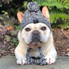 

Windproof Knitted Dog Hat Warm Fluffy Ball Hat for French Bulldog ChihuahuaPuppy Winter Cap Cat Dog Supplies Pet Dog Accessories