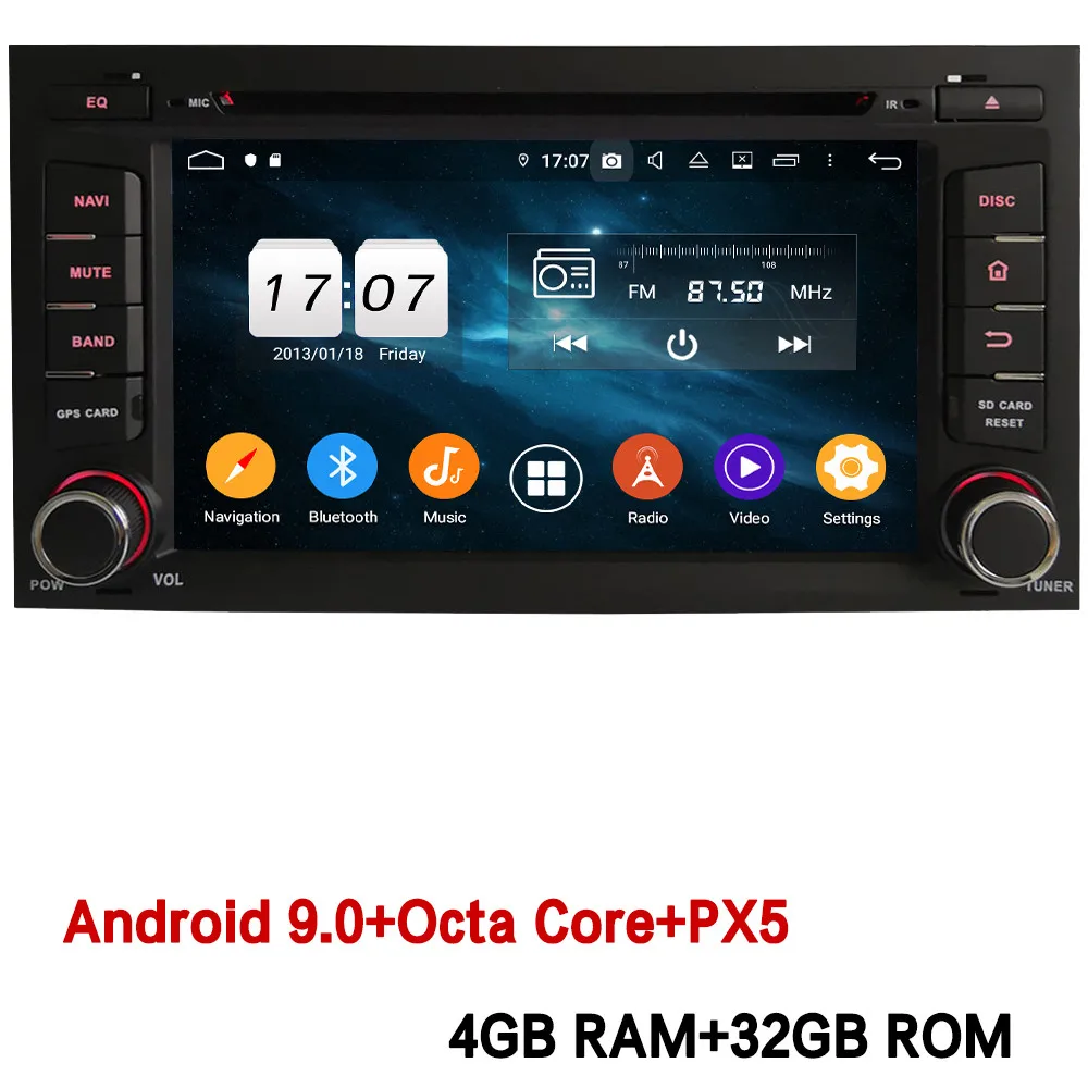 Klyde 4G wifi Android 9,0 Восьмиядерный 4 Гб ОЗУ 64 Гб ПЗУ DSP BT автомобильный DVD мультимедийный плеер радио gps ГЛОНАСС для Seat Leon 2012 - Цвет: 4GB RAM x 32GB ROM