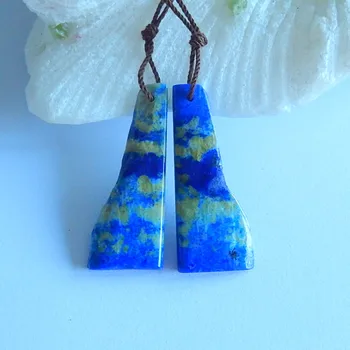 

SALE,Gemstone Jewelry Nugget Lapis lazuli fashion women Earrings,Fashion Jewelry,36x14x4mm,6.9g