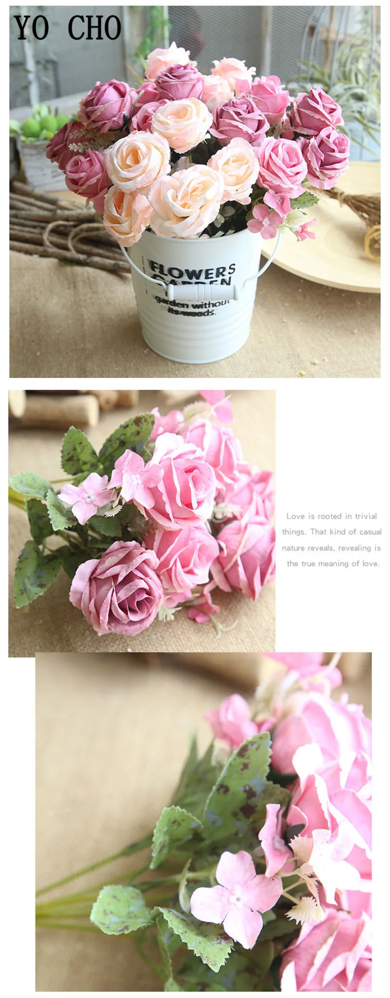 wedding bouquet artificial flowers roses peonies home decor (9)