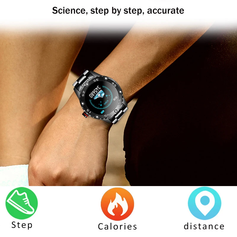US $20.99 LIGE New Steel Belt Smart Watch Men For Android IOS Heart rate blood pressure call Information Sport smartwatch Fitness tracker