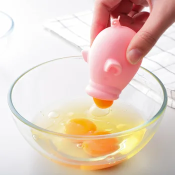 

Silicone egg white separator Sucker Squeezer creative piglet frog egg separator egg yolk protein automatic filter baking tools