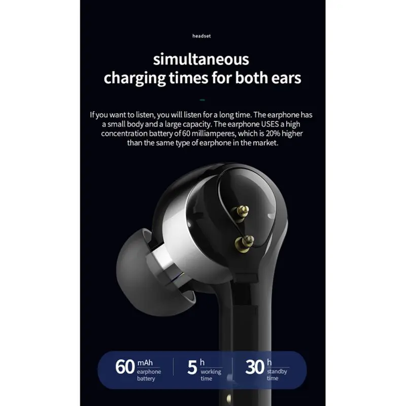 Bluetooth 5,0 наушники интеллигентая(ый) Шум Снижение Мини Размеры Bluetooth наушники с зарядный чехол HD Беспроводной стерео наушники