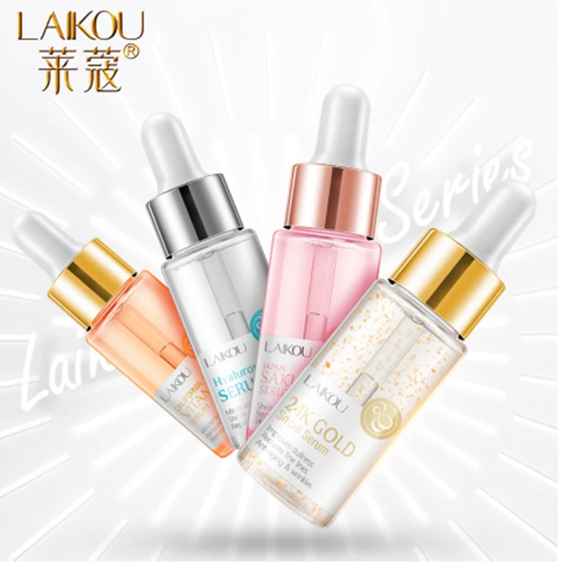 LAIKOU Serum Japan Sakura Essence Anti-Aging Hyaluronic Acid Pure 24K Gold Whitening Vitamin C The Ordinary Skin Care Face | Красота и