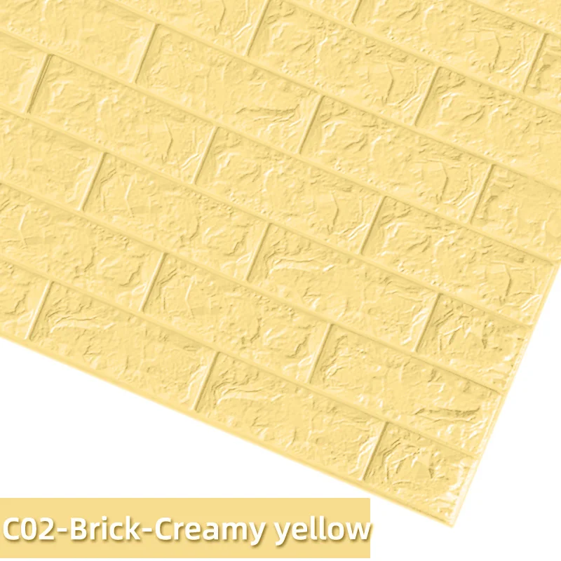 Kaguyahime 3D водонепроницаемые обои кирпич DIY самоклеющиеся наклейки s Декор домашний стикер для кухни для детской комнаты мраморные обои - Цвет: C02-Creamy-yellow