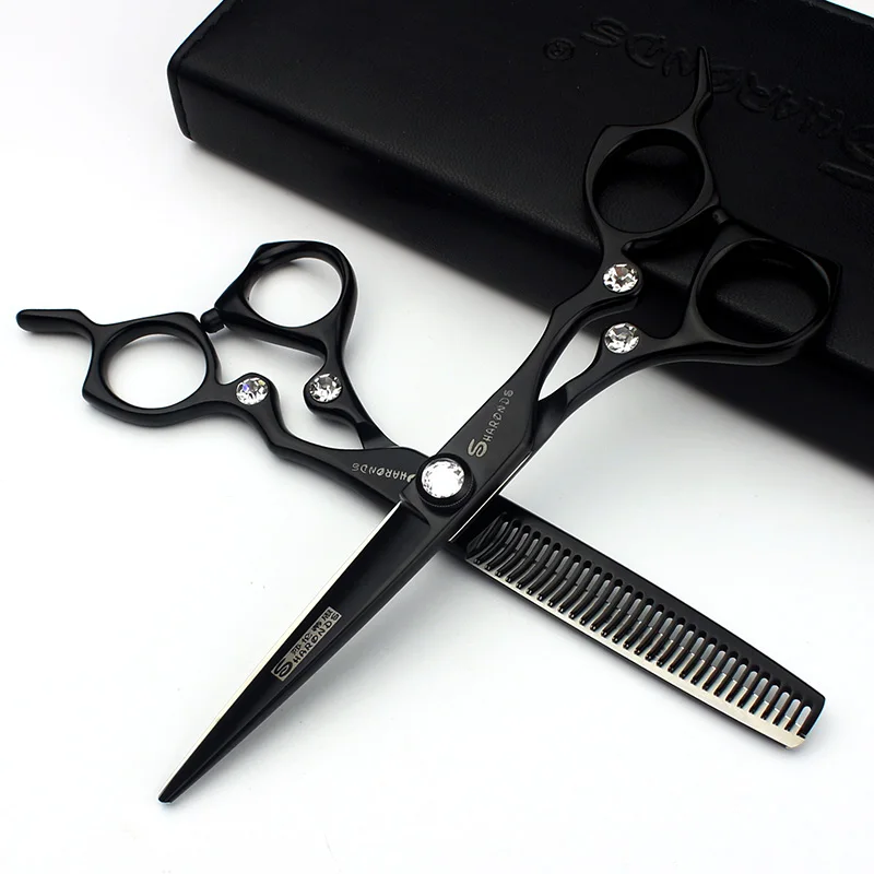 

Professional Hairdressing Scissors Hair Salon Special 6 Inch Cutting Scissors Thinning Shear Cool Black Hair Stylist Scissors