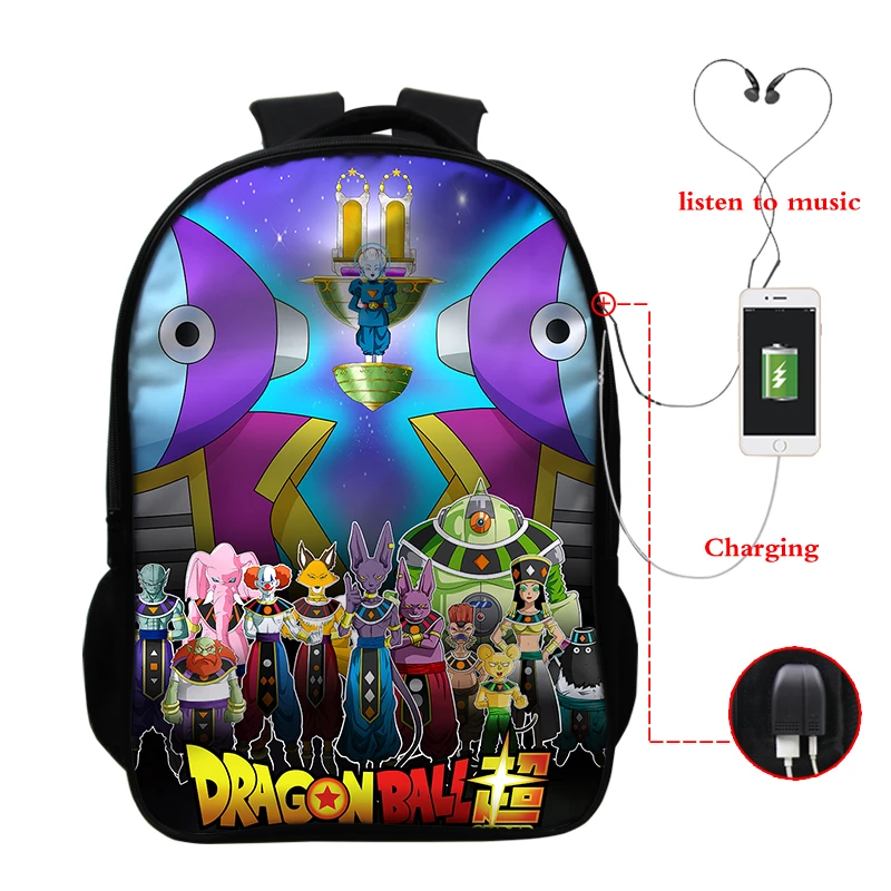 D4 Mochila dragon ball рюкзак и сумка Dos Супер usb зарядка Разъем для наушников рюкзак книжная Сумка для подростков сумка для ноутбука школьный - Цвет: D4