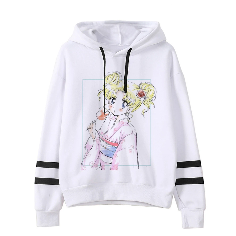 Сейлор Мун Женская толстовка kawaii Забавный ulzzang Толстовка harajuku корейский стиль графический женская одежда толстовки Модные гранж - Цвет: 424