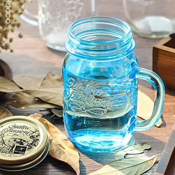 

Dessert Heat-resistant Glass Cups with Lid Handle Milk Shot Glass Cups Water Drink Bicchieri Vetro Kitchen Dining Bar YY50GC