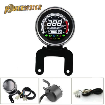 

Motorcycle Digital Instruments Multi-functional Gauges Odometer Tachometer Fuel Level Speed Meter Indicator Led Round 12000rpm