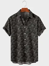 

2021 new paisley T-shirt men's button top 3D printing Hawaiian beach casual fashion short-sleeved high-quality shirt for men top