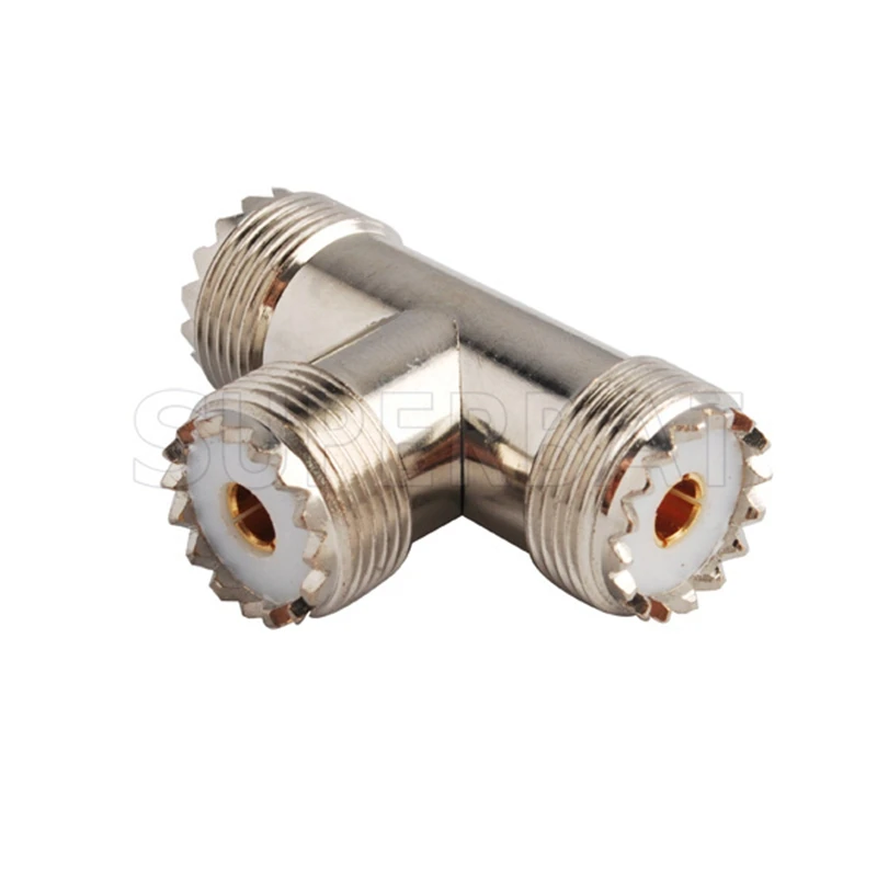 Superbat 5pcs UHF Adapter UHF Female to UHF Jack 2-Way RF Coaxial Connector Cable Adapter for Audio Video Networking