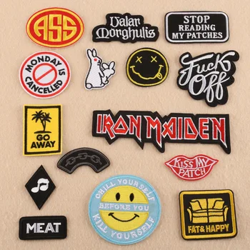 

High Quality Fashion English Alphabet Bunny Lips Smiley Patch Embroidery Cloth Stickers DIY Clothing Decoration Supplies