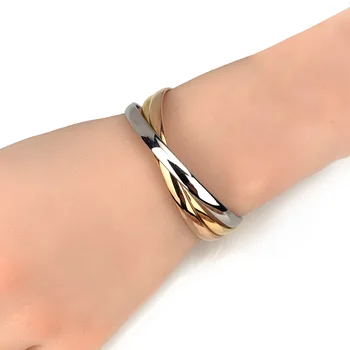 

Gold Silver Pink Gold Trinity Style Love Bangles & Bracelets for Women Girls Bracelet Femme Pulseira Feminina Luxury Design