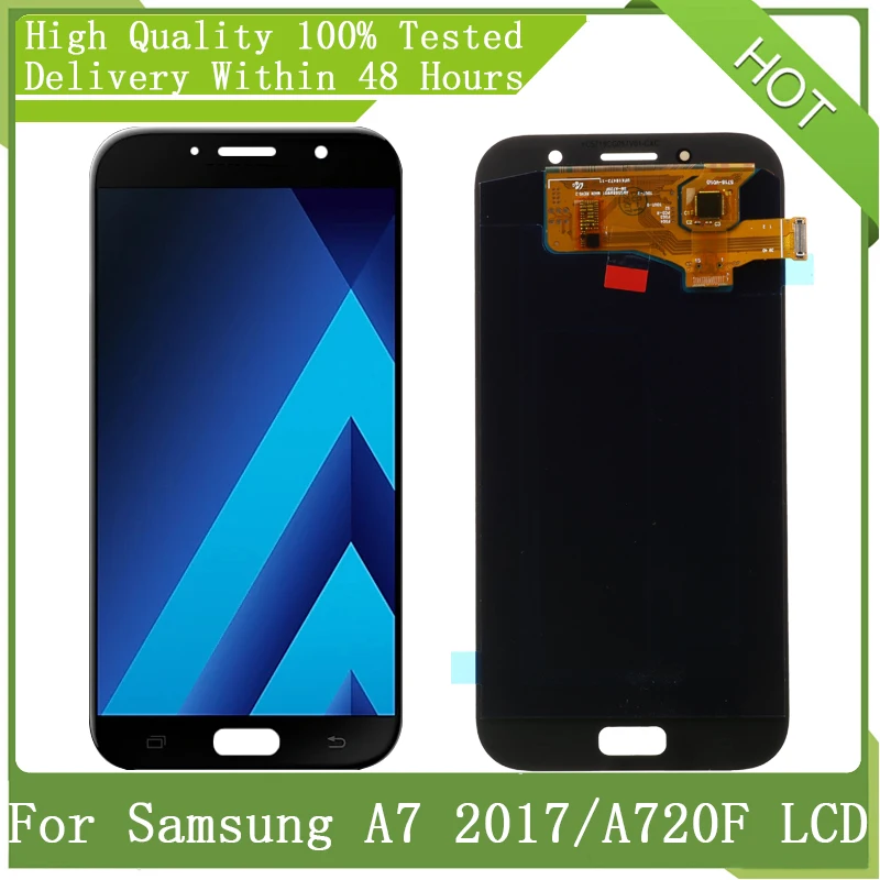 ЖК дисплей 5 7 дюйма SUPER AMOLED для SAMSUNG GALAXY A7 2017 A720 A720F A720M A720Y с сенсорным экраном и дигитайзером в сборе сменные
