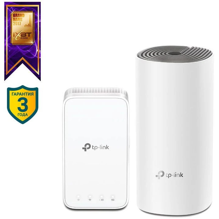 Бесшовный Mesh роутер TP-Link Deco E3(DECO E3(2-PACK) AC1200 10/100BASE-TX белый(упак.:2шт
