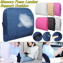 Мягкая пена памяти подушки сиденья автомобиля дышащая поясничная поддержка спины массажер талии подушка для стульев домашний офис снять боль теплый
