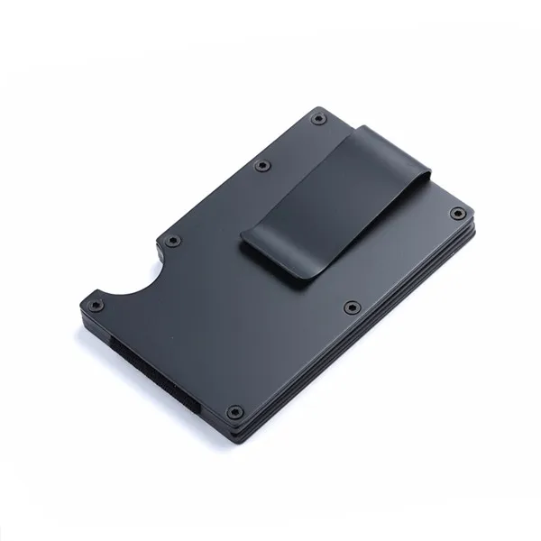 Bisi Goro тонкий мужской кошелек, сумка для денег, мини мужской кошелек, Rfid алюминиевый кредитный держатель для карт, кошелек, Умный кошелек, тонкий кошелек, Новинка - Цвет: Black X-11A