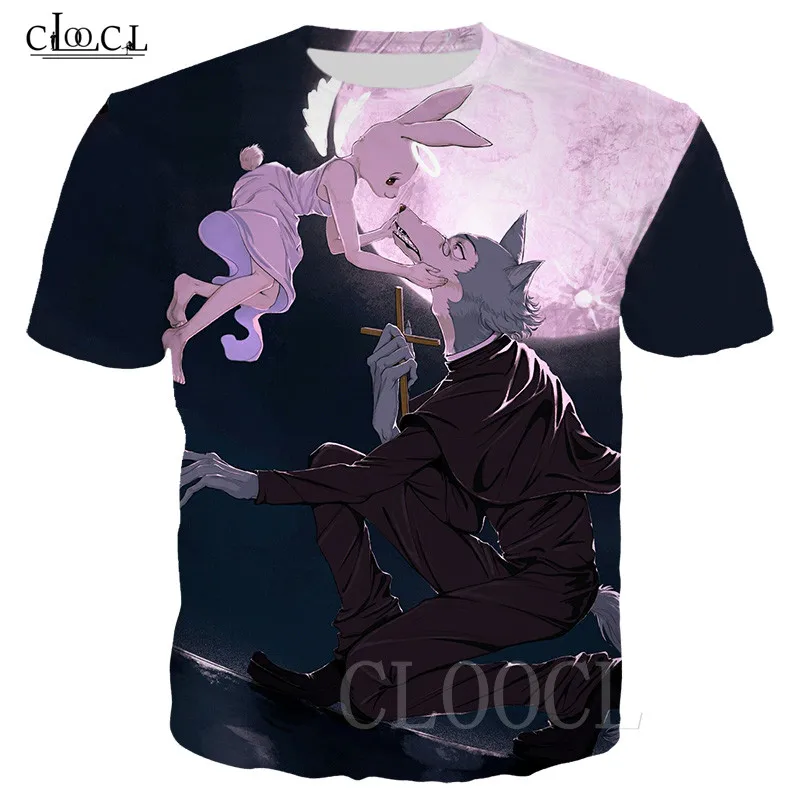 

Wolf Rabbit Animal T Shirt Men Women Sweatshirts Summer Tops Printed Cartoon Anime BEASTARS 3D Casual Running T-shirt Streetwear