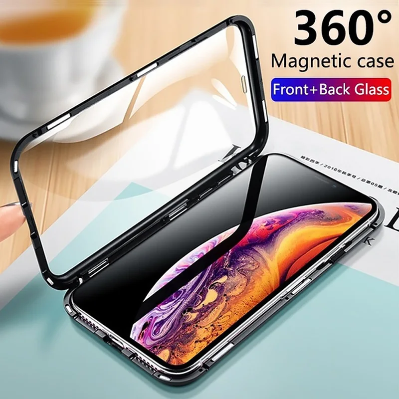 

Magnetic Case for IPhone 11 Pro XR XS MAX X 8 7 6 6s Plus Tempered Glass Magnet Cases Cover Shell for iPhone 11 Capa Funda Coque
