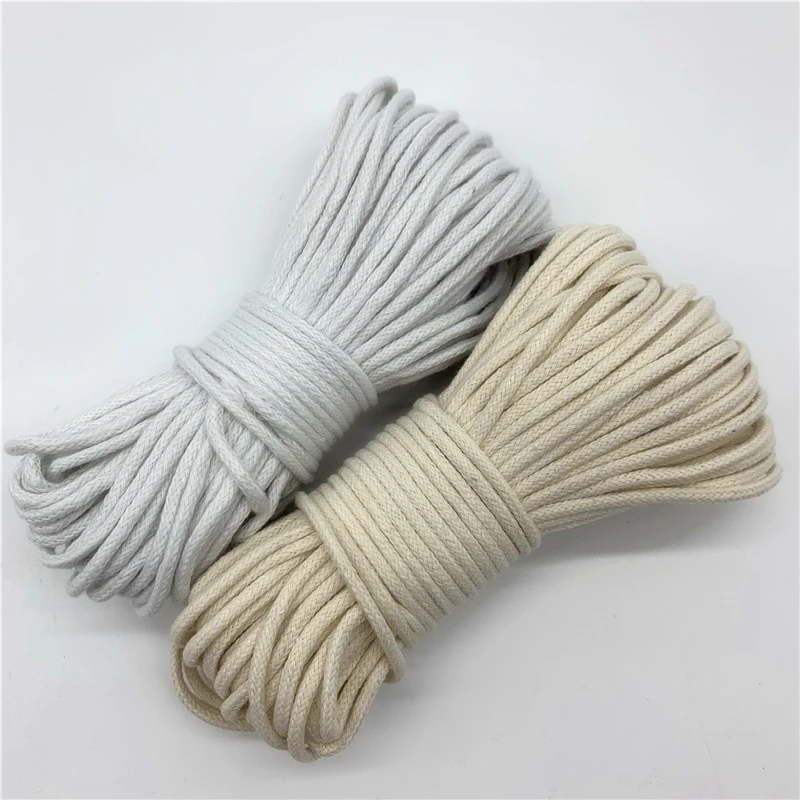 10yards Cotton Rope Braided Twisted Cord for Handmade Decoration DIY Lanyard