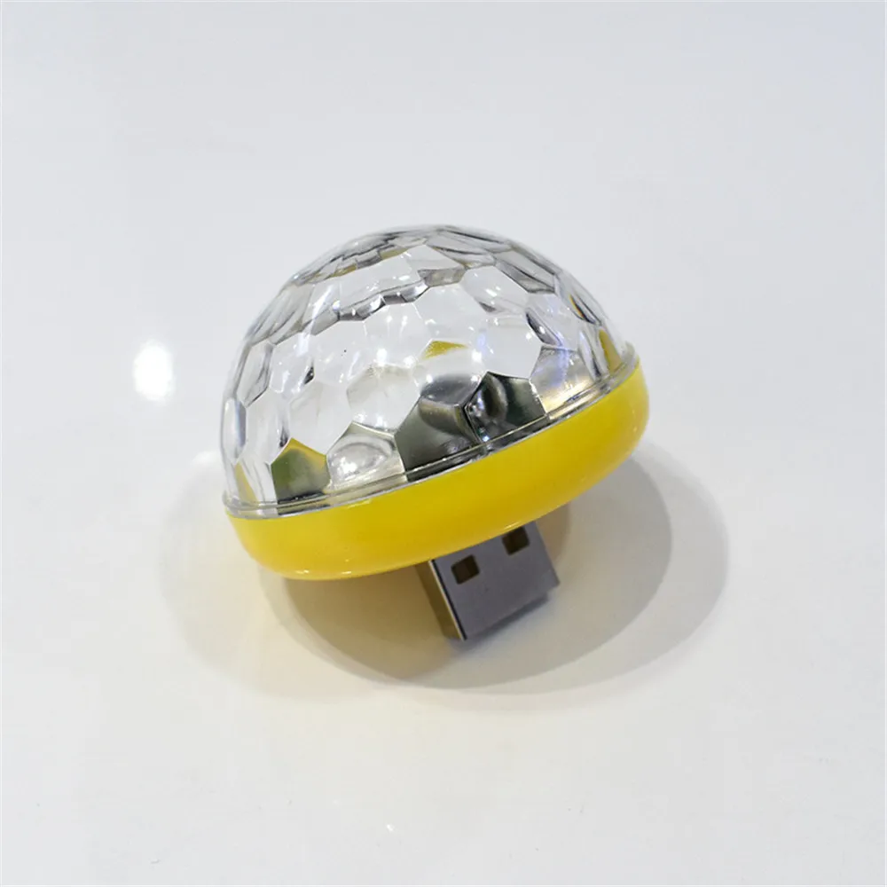 CARCTR светодиодный USB автомобильный атмосферный светильник DJ RGB Мини Красочный музыкальный звуковой контроль лампа интерьерная Автомобильная декоративная лампа окружающий светильник - Испускаемый цвет: Цвет: желтый