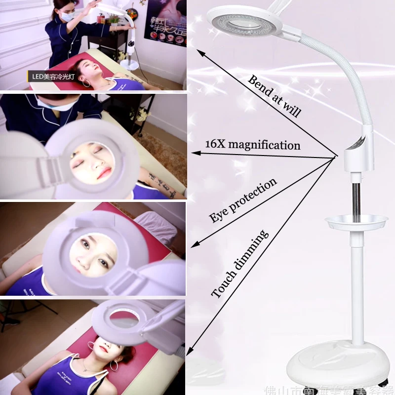 LED Lamp Beauty Salon Makeup Lamp LED Cold Light Lamp Magnifying Glass Tattoo Lamp Nail Art Tattoo Eye Shadowless Floor Lamp