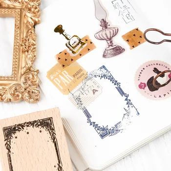 

Vintage Decorative border wood stamp DIY wooden rubber stamps for scrapbooking stationery scrapbooking standard stamp