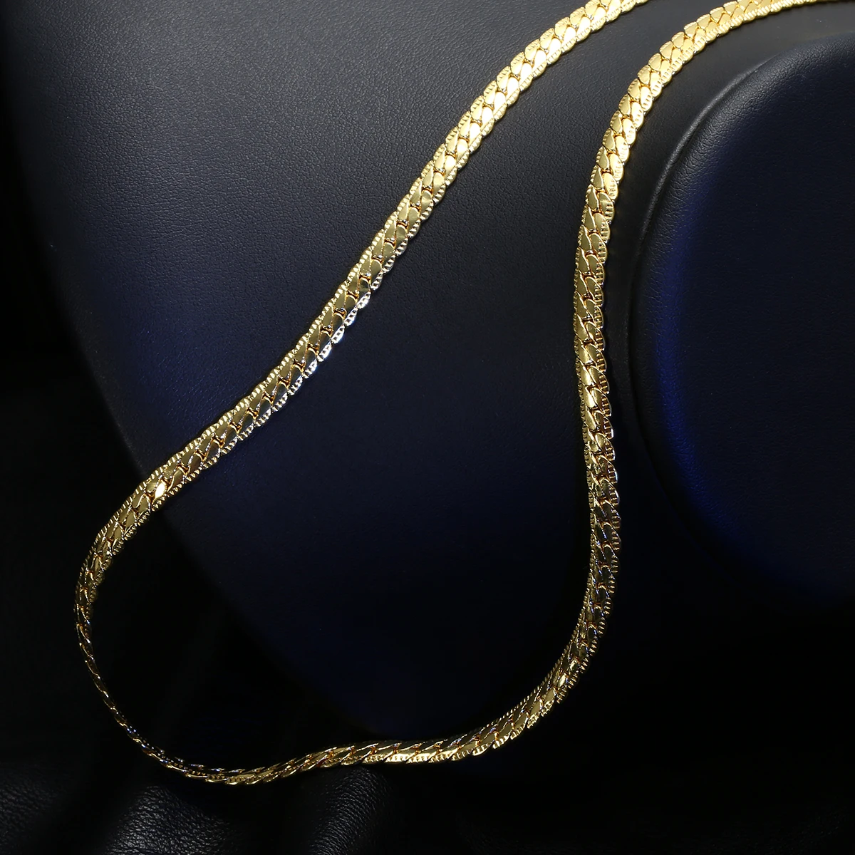 Women Men's Jewelry 18K Gold Plated Cuban Curb Link Chain Necklace 50cm
