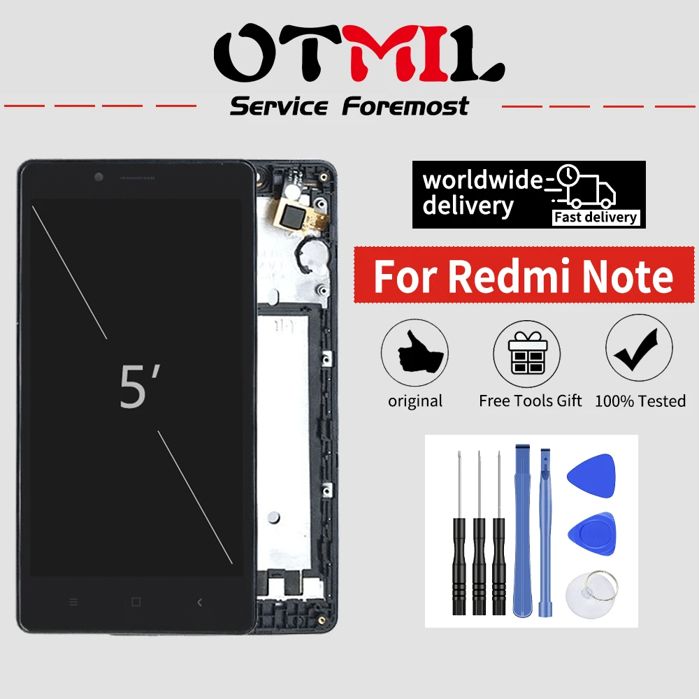 Оригинальный ЖК-дисплей 5 дюйма для XIAOMI Redmi Note сенсорный экран с дигитайзером и