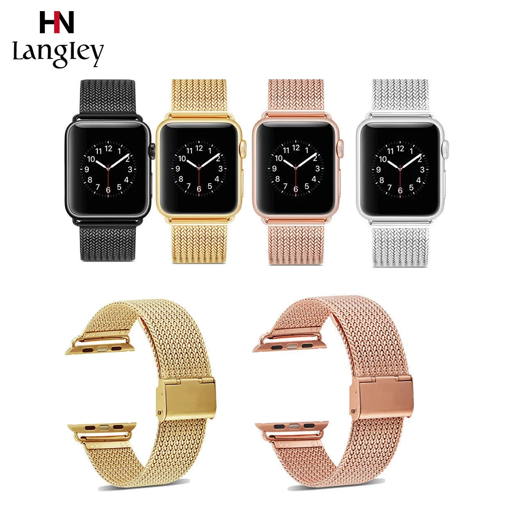 40 мм длина 44 ремешок для наручных часов Apple Watch версии 4/3/2/1 Миланский сетчатый