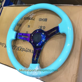 

New Style Red/Blue/White/Pink Plating Neo Chrome ABS Racing Car Steering Wheel