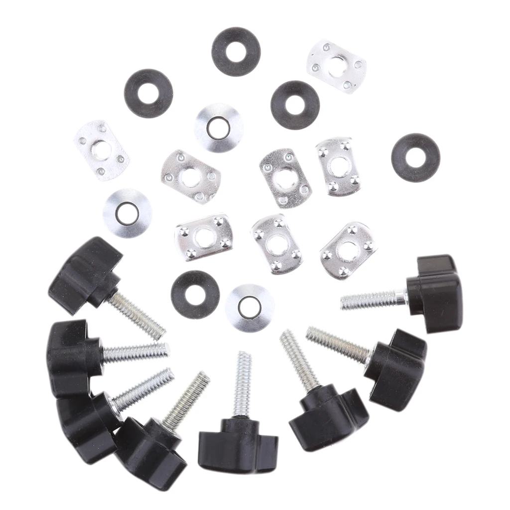 8 Pcs Thumbscrews With Rubber Washers \u0026 Nut Plate Kit For Jeep Wrangler YJ TJ JK