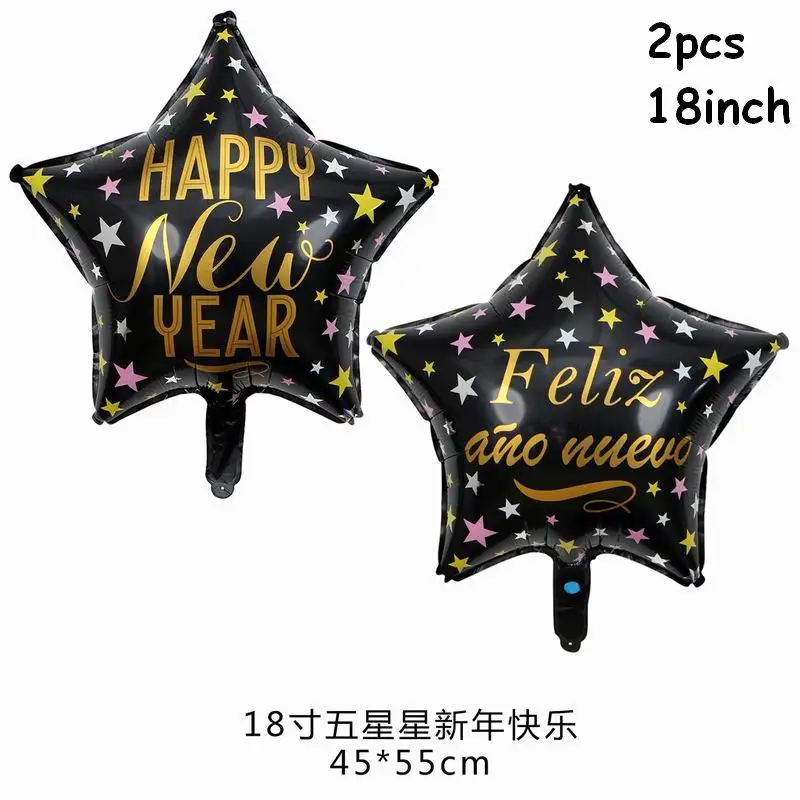 Воздушные шары с надписью "счастливый год", 16 дюймов, цифр, золотые, серебристые, фольгированные шары с буквенным принтом, рождественские украшения, новогодние вечерние шары - Цвет: 5