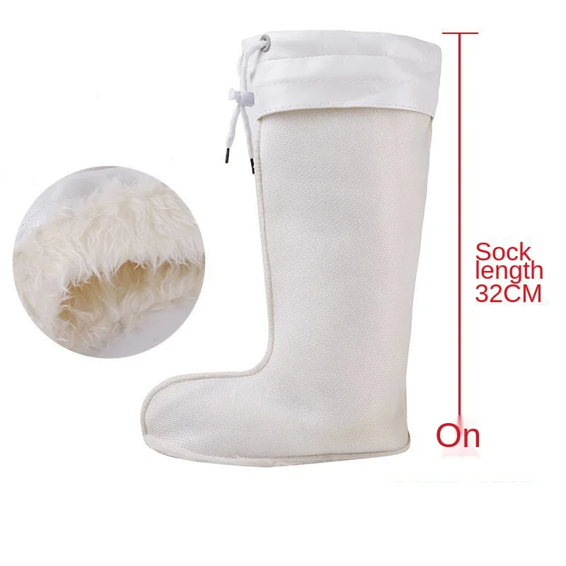 Cold-Proof Men\'s and Women\'s Rain Boots Cotton Cover Water Shoe Lining Winter Rain Boots Cotton Lining Fleece Lined