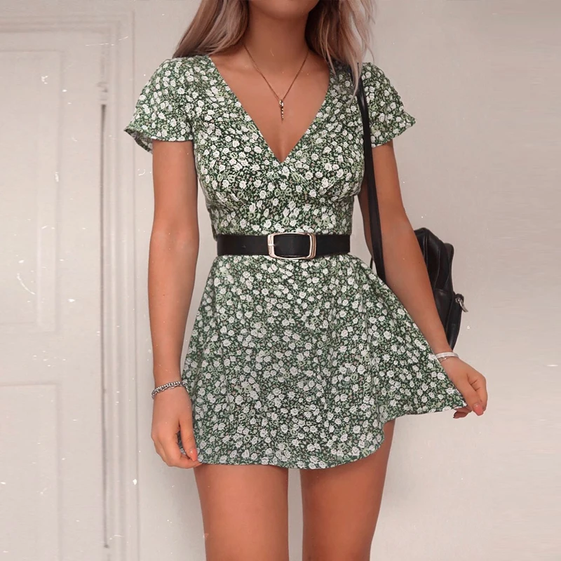 Elegant Floral Print Ruffle Straps Dress Women Summer Off Shoulder Sleeveless Mini Dress Sexy Slim Bodycon Party Dress Vestidos
