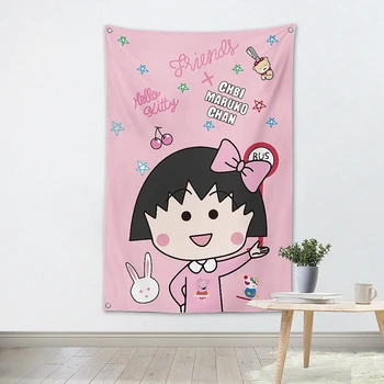 

Chibi Maruko Classic Cartoon Anime Movie Posters Flag Banner Tapestry Canvas Painting Wall Art Children Girl Bedroom Decoration