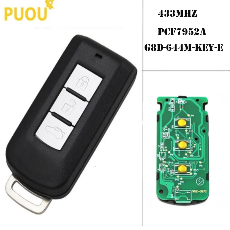 3 кнопки, Автомобильный Дистанционный смарт-ключ 433 МГц pcf7952 для MITSUBISHI G8D-644M-KEY-E ASX Outlander Sport Pajero Shogun Montero Lancer RVR