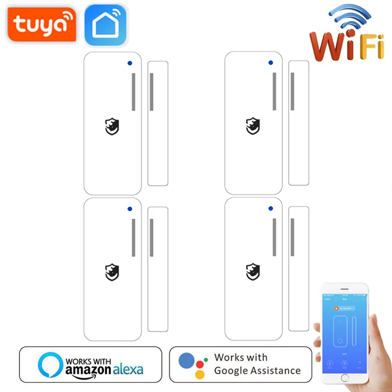 Смарт-датчик безопасности Tuya перезаряжаемый Wi-Fi сенсор совместим с Alexa Google Home не