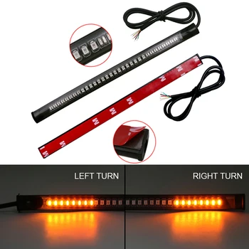 

Motorcycle Light For SUV LED 48 SMD Bar Strip Flexible License Plate Lamp Tail Brake Stop Turn Signal Lights Integrated 3528 Red