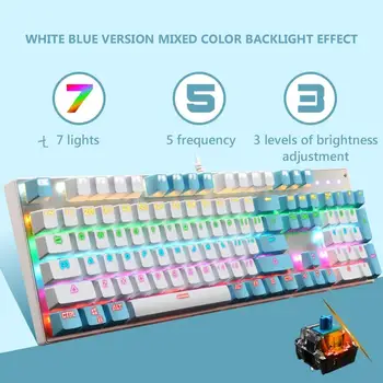 

G30 Wired Mechanical Keyboard Backlit Splash-proof Mechanical Gaming Keyboard for Desktop Computer Ergonomic LED Backlit Keyboar
