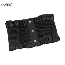 CANTIK 2021 New Arrival Design Wide Elastic Waistband Female Style Decorative Real Genuine Belt for Women 12cm Width SACA039